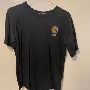 Versace Black Tee with Gold Medusa Emblem